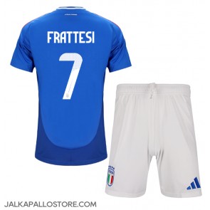 Italia Davide Frattesi #7 Kotipaita Lapsille EM-Kisat 2024 Lyhythihainen (+ shortsit)